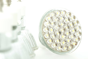 Eco LED light bulb isolated on white background