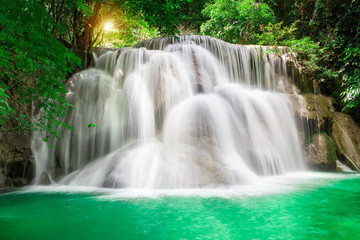 Thailand waterfall in Kanchanaburi (Huay Mae Kamin)