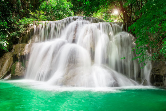Thailand waterfall in Kanchanaburi (Huay Mae Kamin) © TuTheLens