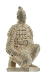 Terracotta warrior isolated on white background