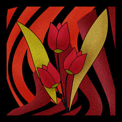 Oriental pattern modern elements flowers of tulips texture backg