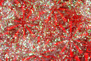 glitter sparkle on red wave background
