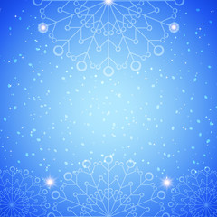 Fototapeta na wymiar Snowflake abstract blue background