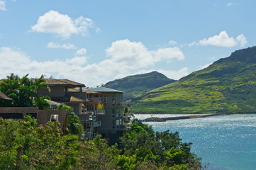 Fototapeta na wymiar Beautiful view of Nawiliwili, Kauai Island, Hawaii, USA