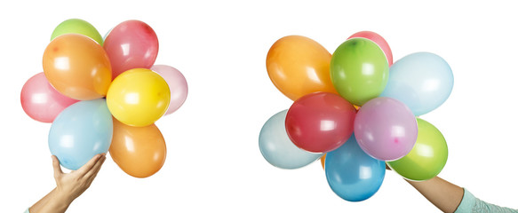balloons in hands