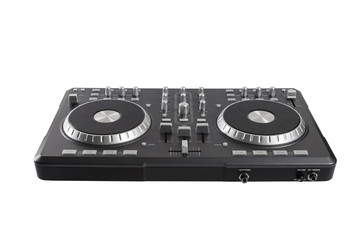 Pro dj controller isolated on white background