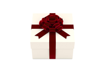 Present, Gift Box with Red Ribbon