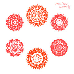 Set of laced snowflakes