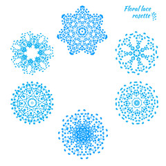 Set of laced snowflakes