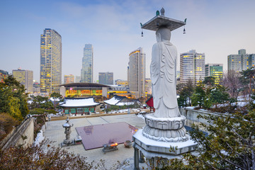Naklejka premium Seoul, South Korea Cityscape
