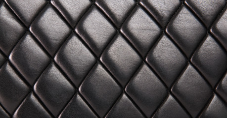 Black quilted leather background