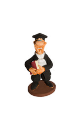 Figurine professor in black gown