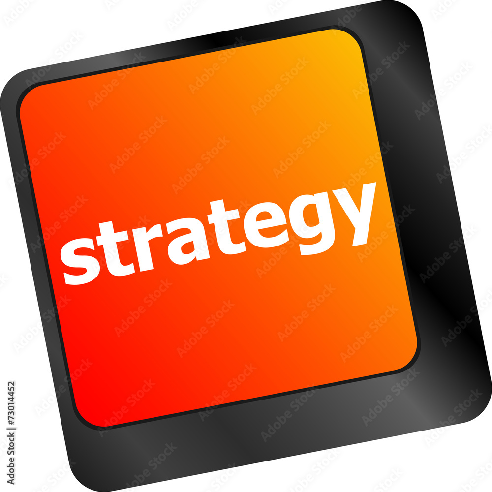 Poster strategy button on keyboard key button