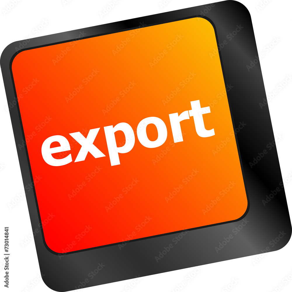 Poster export word on computer keyboard key button