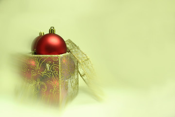 Christmas Bulbs in a Present Box