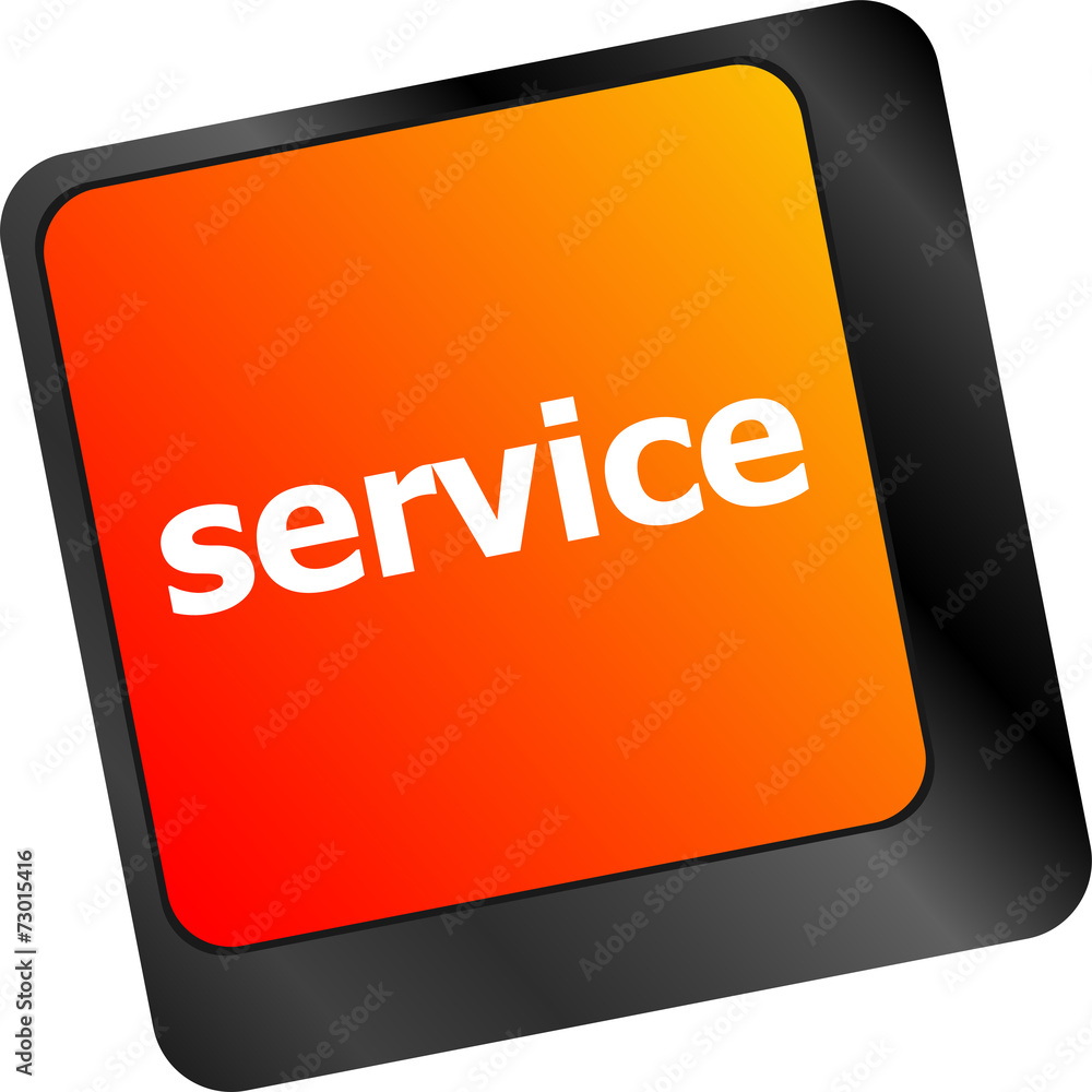 Poster services keyboard key button - business concept