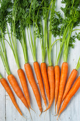 Carrots on the white background
