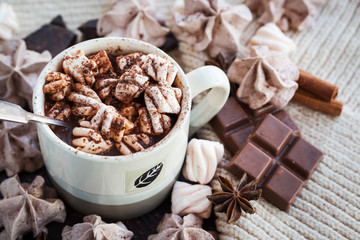 Hot chocolate with marshmallows