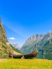 Tourism and travel. Mountains and fjord in Norway. © Voyagerix