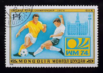 Post stamp. Football