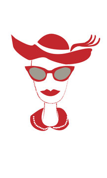 recommend clip art: Cara de mujer en rojo