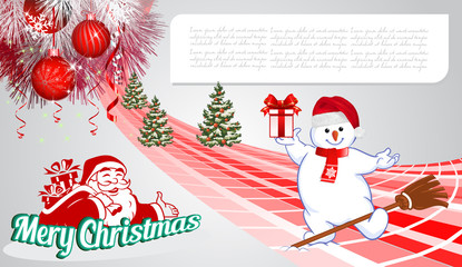 Mery Christmas-Santa-Snowman