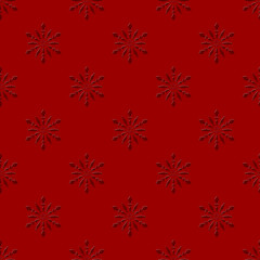 Naklejka na ściany i meble Red seamless background with snowflakes