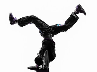 hip hop acrobatic break dancer breakdancing young man handstand