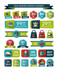 coffee sale banner design flat background set, eps10