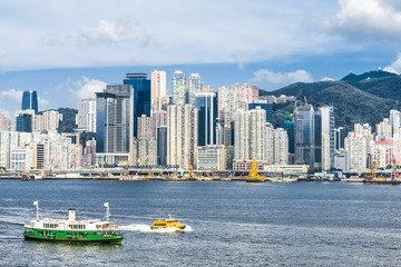 Central skyline waterfront Causeway Bay Hong Kong