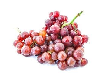 Bunch of red grapes and fresh with water drops