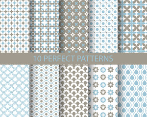 10 cute blue geometric patterns