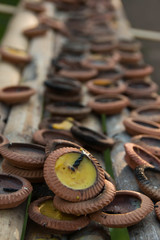 luminous arrow from candle