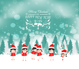 Christmas Greeting Card. Merry Christmas lettering