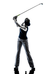 woman golfer golfing silhouette