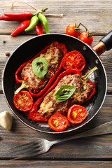 Stuffed pepper with meat and vegetables