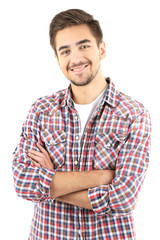 Handsome young man isolated on white