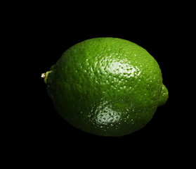 Lime on black background