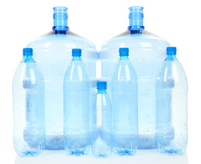 Naklejka premium Different water bottles isolated on white