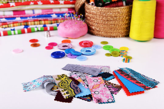 Fashion Design, Close-up. Sewing Items