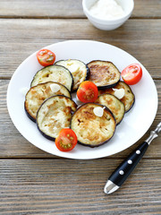 roasted eggplant  with garlic pieces