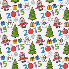 Vector seamless Christmas pattern,sticker