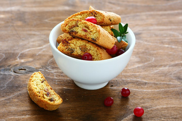 Christmas cookie in a white bowl