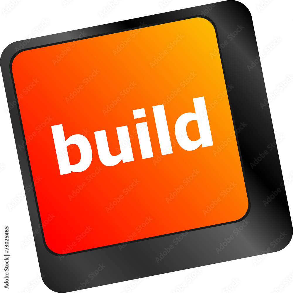 Poster keyboard keys with build button