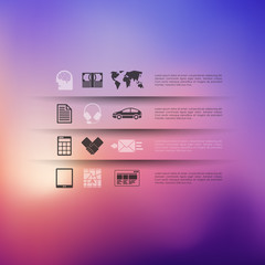 business infographic with unfocused background