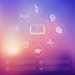 education infographic with unfocused background
