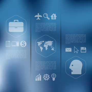 business infographic with unfocused background