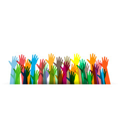 hands of different colors. cultural and ethnic diversity, vector