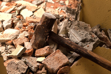 Old wood hammer