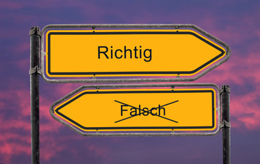 Strassenschild 22 - Richtig